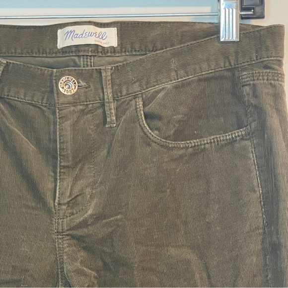 Madewell Pants Womens Size 27 x 34 Olive Green Skinny Stretch Corduroy Low Rise - Picture 5 of 8